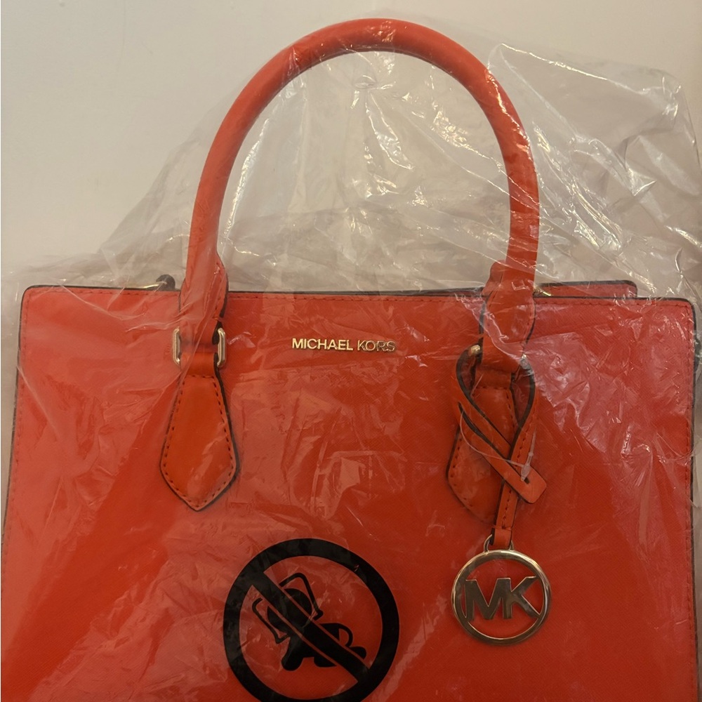 Authentic Michael Kors Bold Orange Satchel